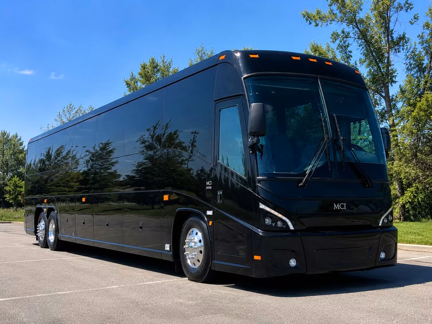plano charter bus rental exterior