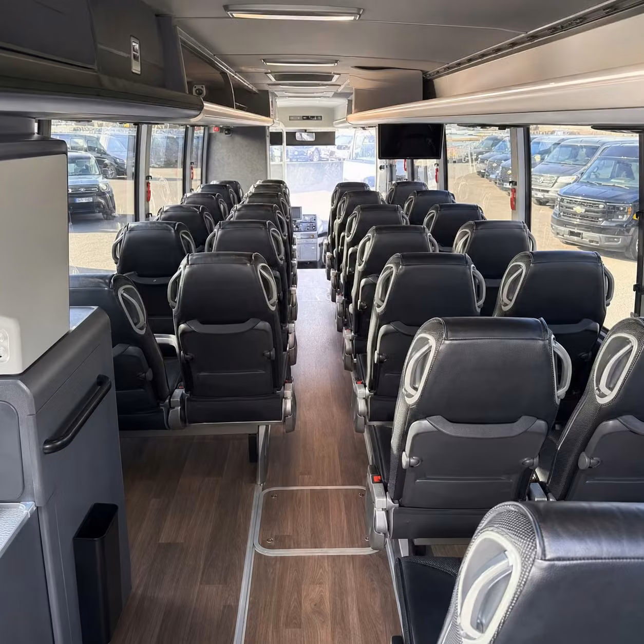 plano charter bus rental inside